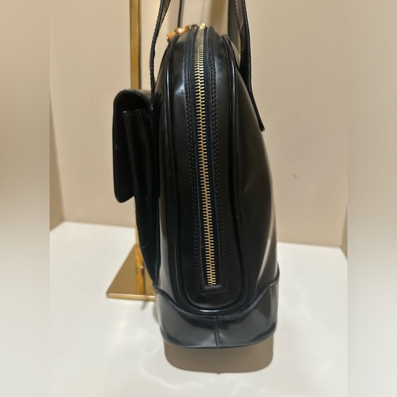 Gucci Patent Double Bamboo Pull Handbag - Picture 9 of 14